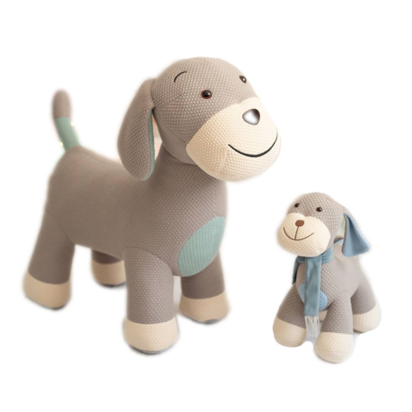 Lot 2 Peluches Chien Cocker Coton Grey And Blue