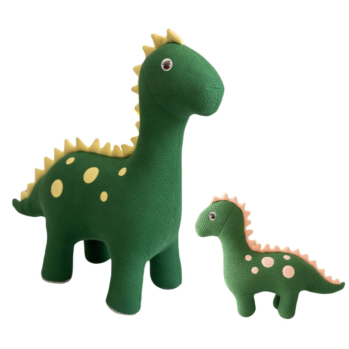 Lot 2 Peluches Dinosaures Coton Green Olive