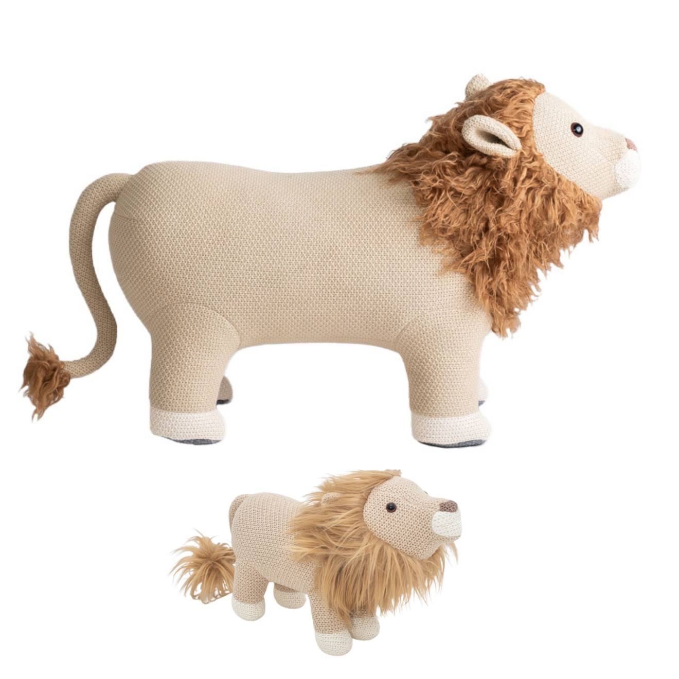 Lot 2 Peluches Lions Coton Light Brown