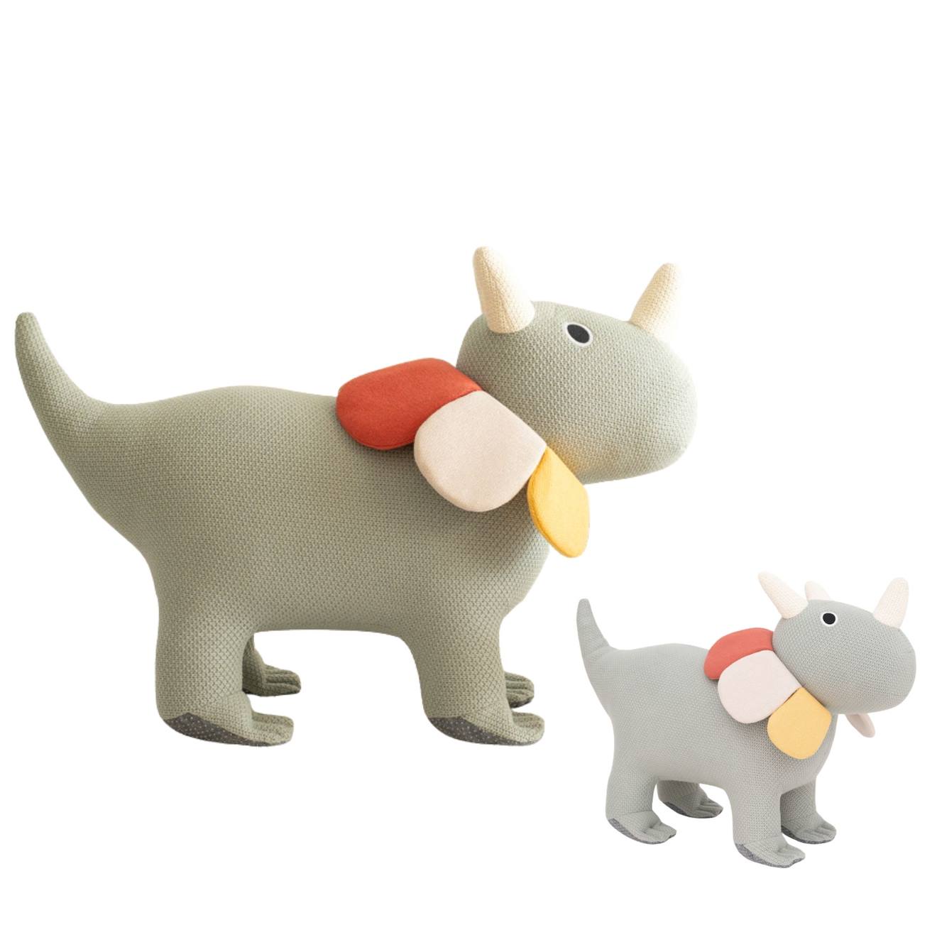 Lot 2 Peluches Tricératops Coton Grey
