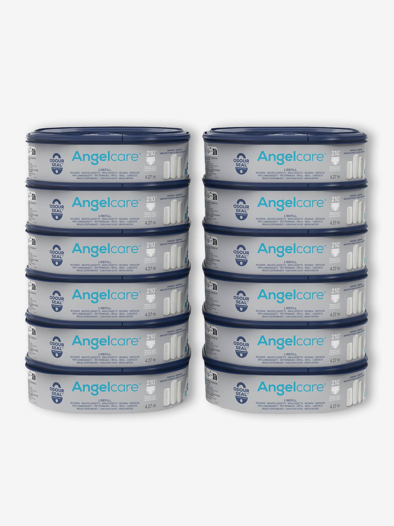 Lot de 12 recharge pour poubelle à couches Dress up bleu et blanc