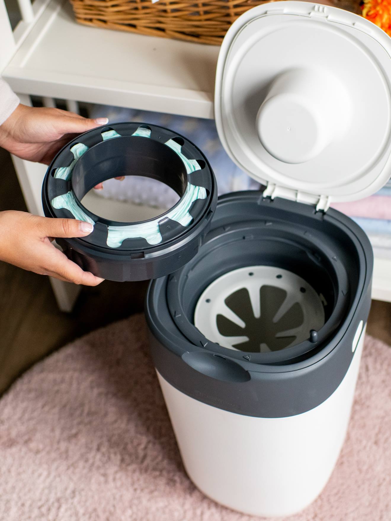 Lot de 12 recharges pour poubelles à couches Tec et Twist & Click Sangenic en plastique recyclé gris