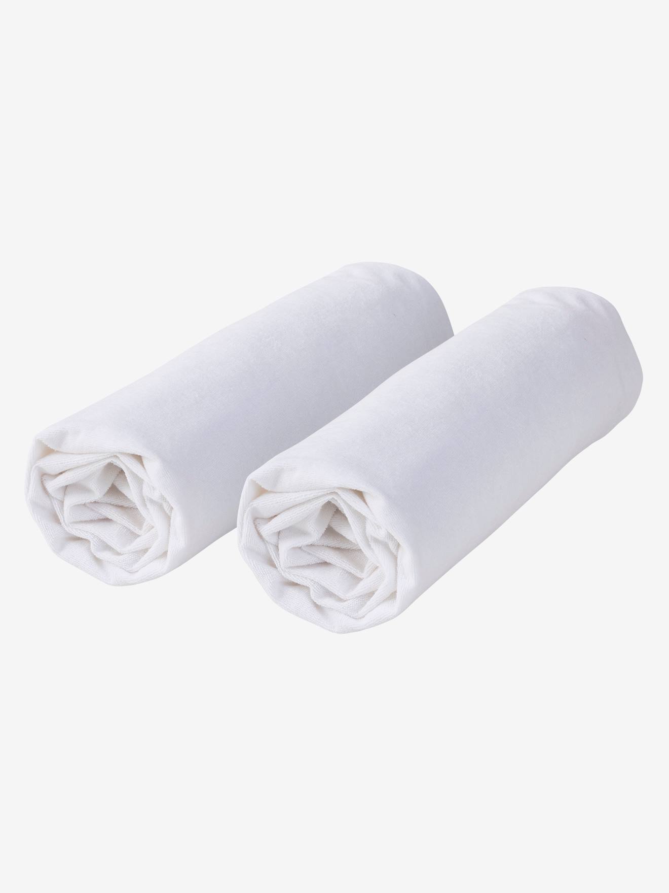 Lot de 2 alèses imperméables en éponge peut bouillir blanc