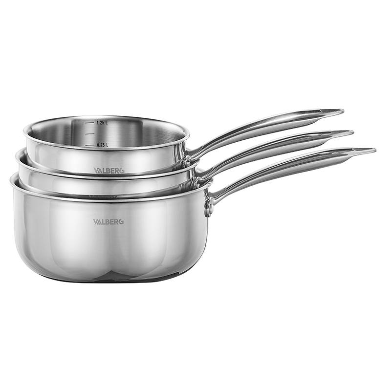 Lot De 3 Casseroles Valberg Inox Triply