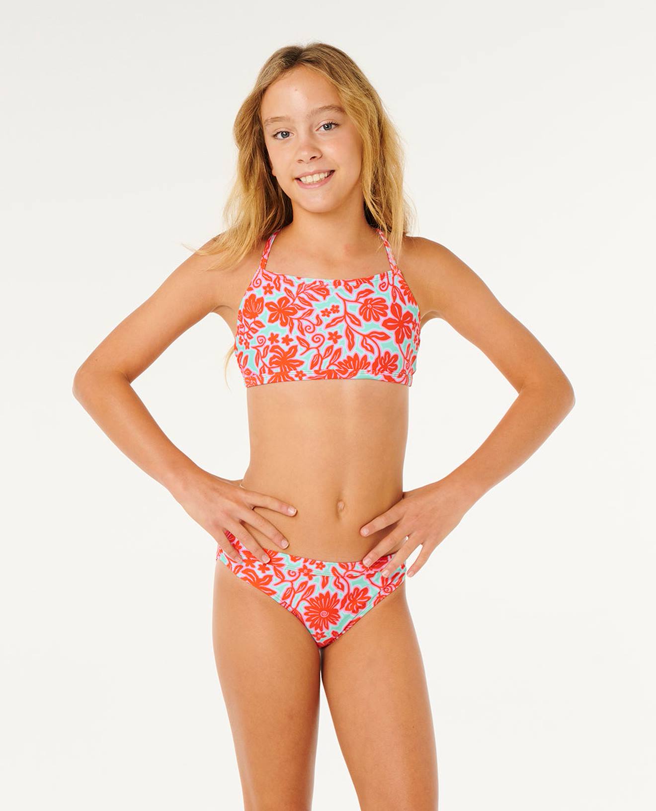 Maillot De Bain Ensemble 3 Pièces Sunshine Squad Fille Rouge Vif