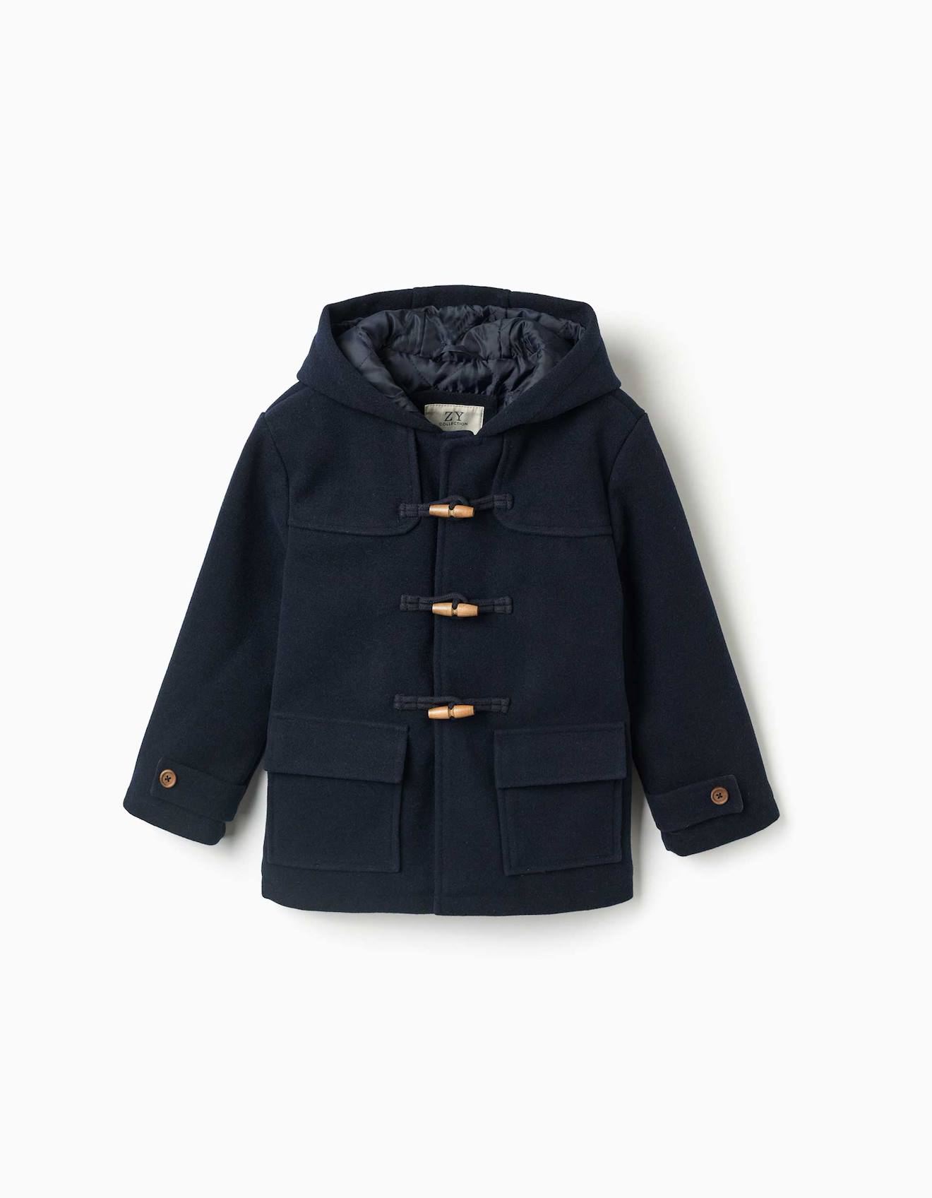 Manteau À Effet Laine Avec Poches B&s Bleu
