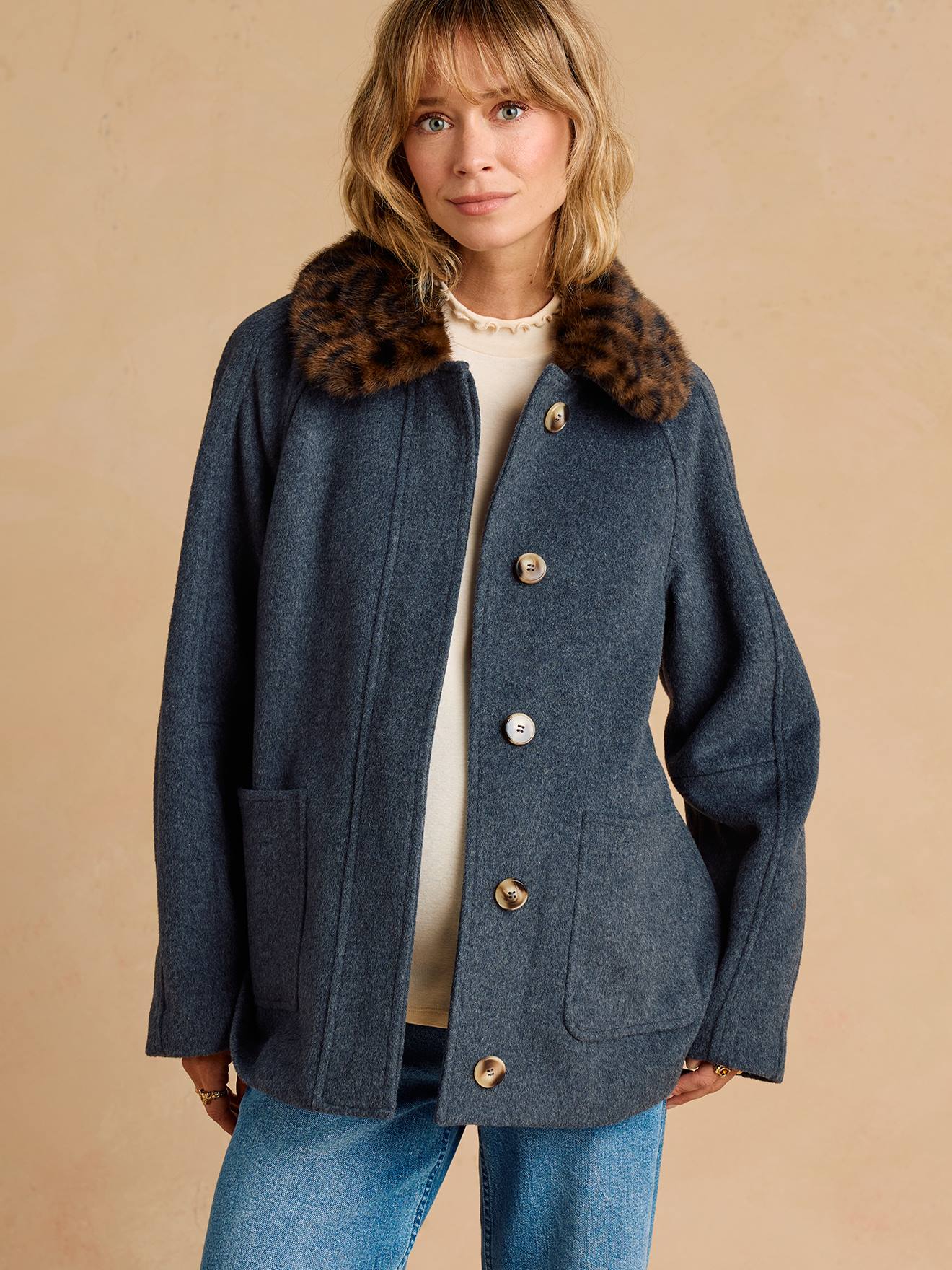 Manteau de grossesse évolutif protége bébé gris souris