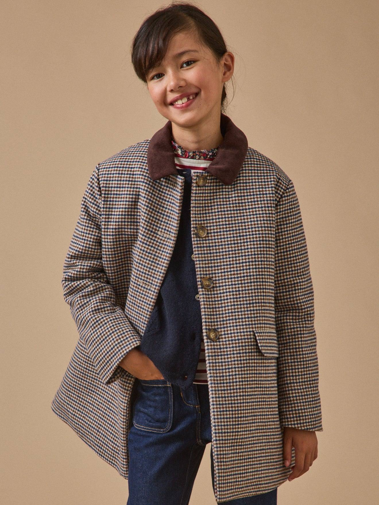 Manteau Pied De Poule Fille Carreaux