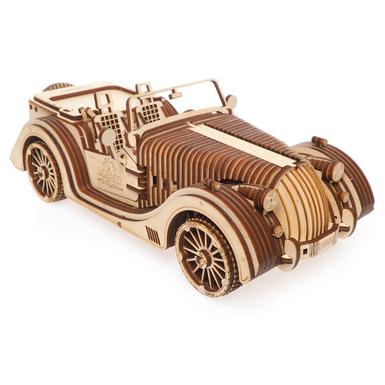 Maquette Mécanique En Bois À Construire Avec Moteur V8 Et Transmission 3 Vitesses Brown