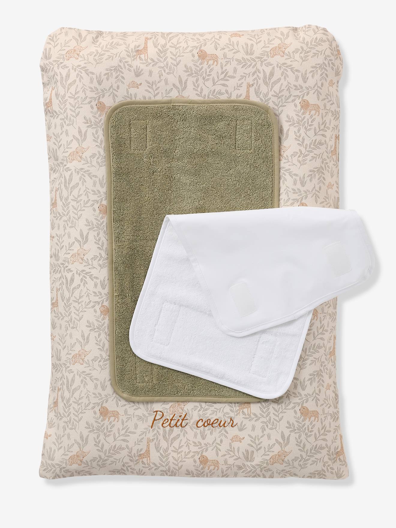Matelas à langer + 2 tapis de change BABYLON personnalisable beige imprimé