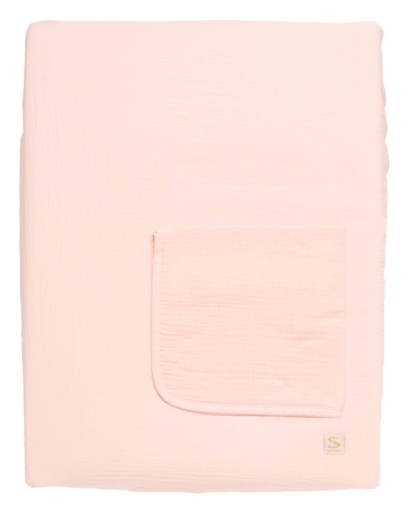 Matelas À Langer Avec Sa Housse En Double Gaze De Coton Et Sa Serviette - Uni Vanilla Rose