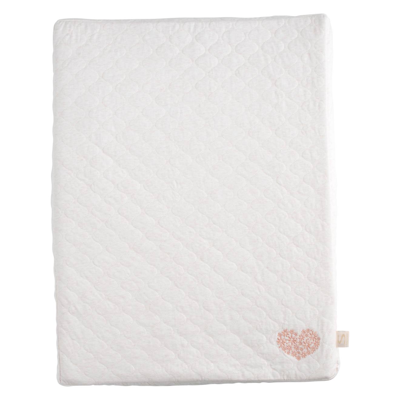 Matelas À Langer En Coton Avec Serviette - Petit Coeur Beige/rose