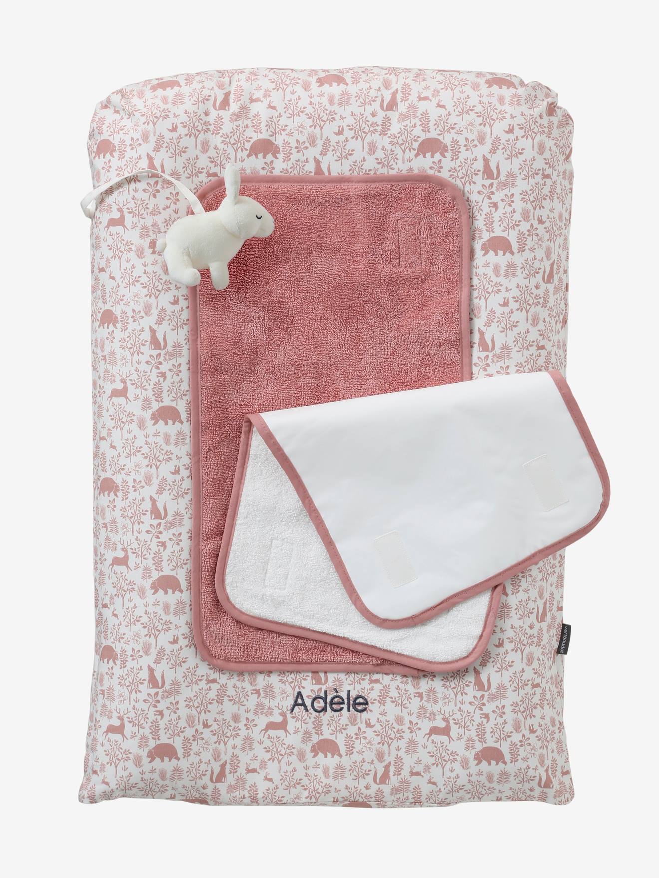Matelas à langer et 2 tapis de change DANS LES BOIS vieux rose
