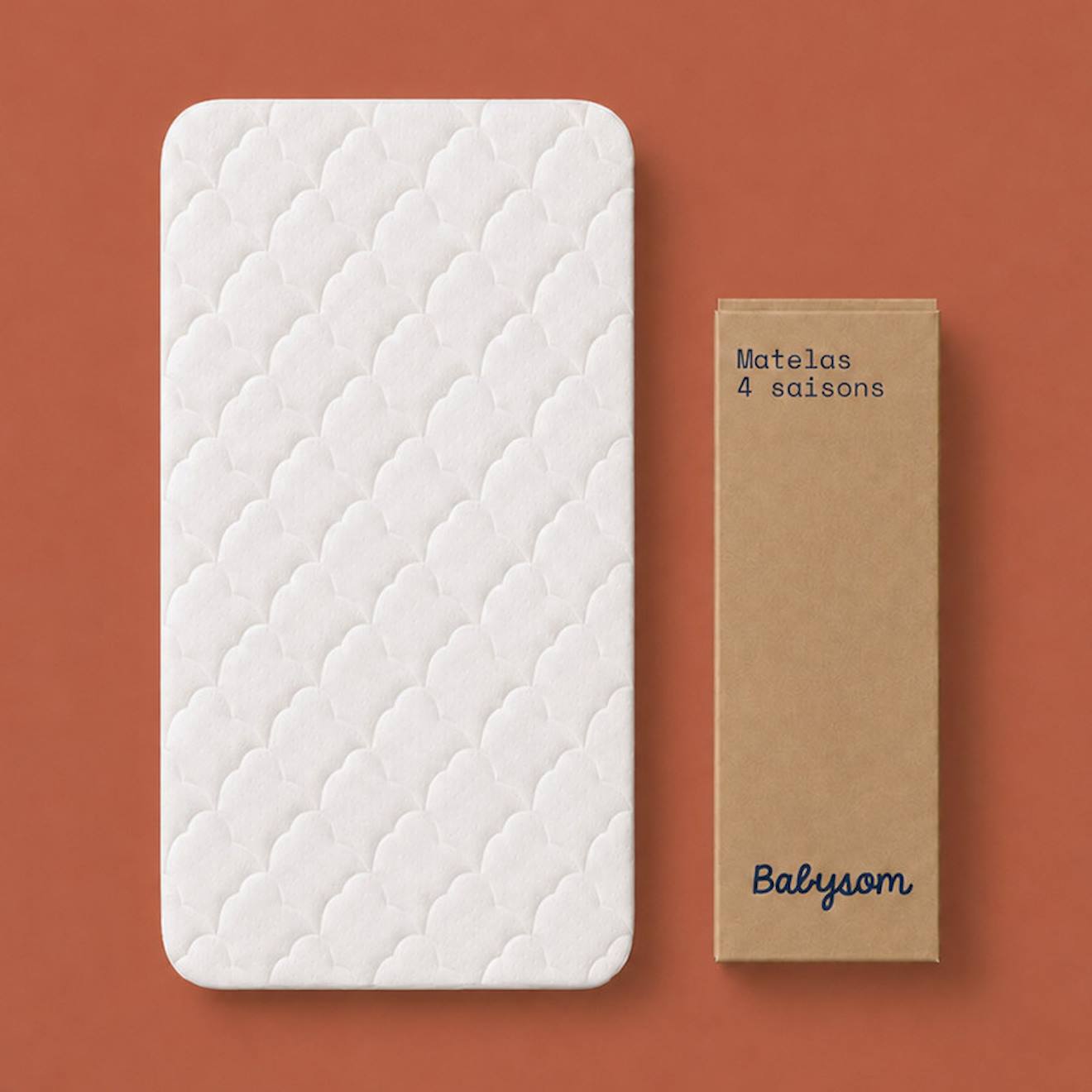 Matelas Bébé Babysom - 4 Saisons - Réversible - Protection Anti-acariens - Certifié Certipur Blanc