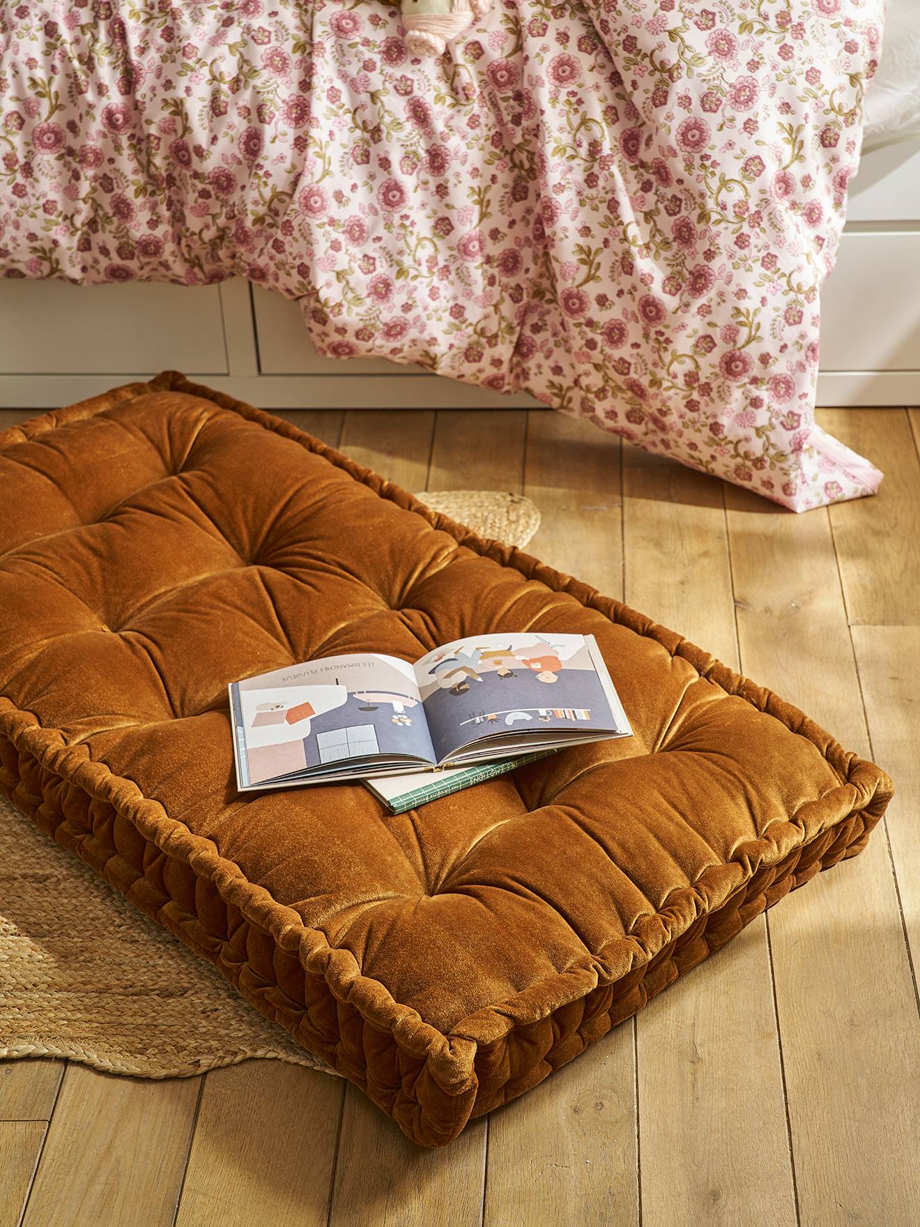 Matelas de sol en velours 60 x 120 cm caramel