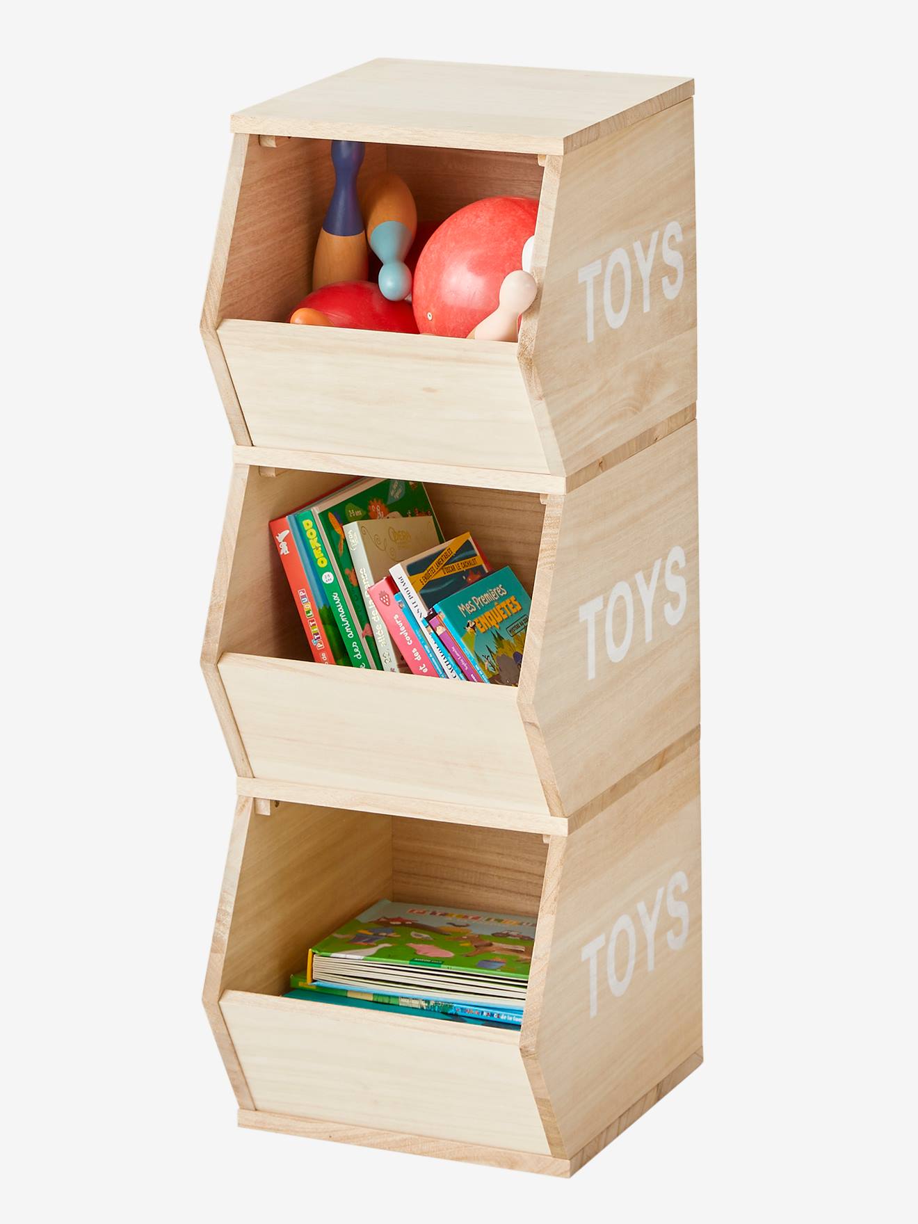 Meuble vertical 3 bacs Toys bois