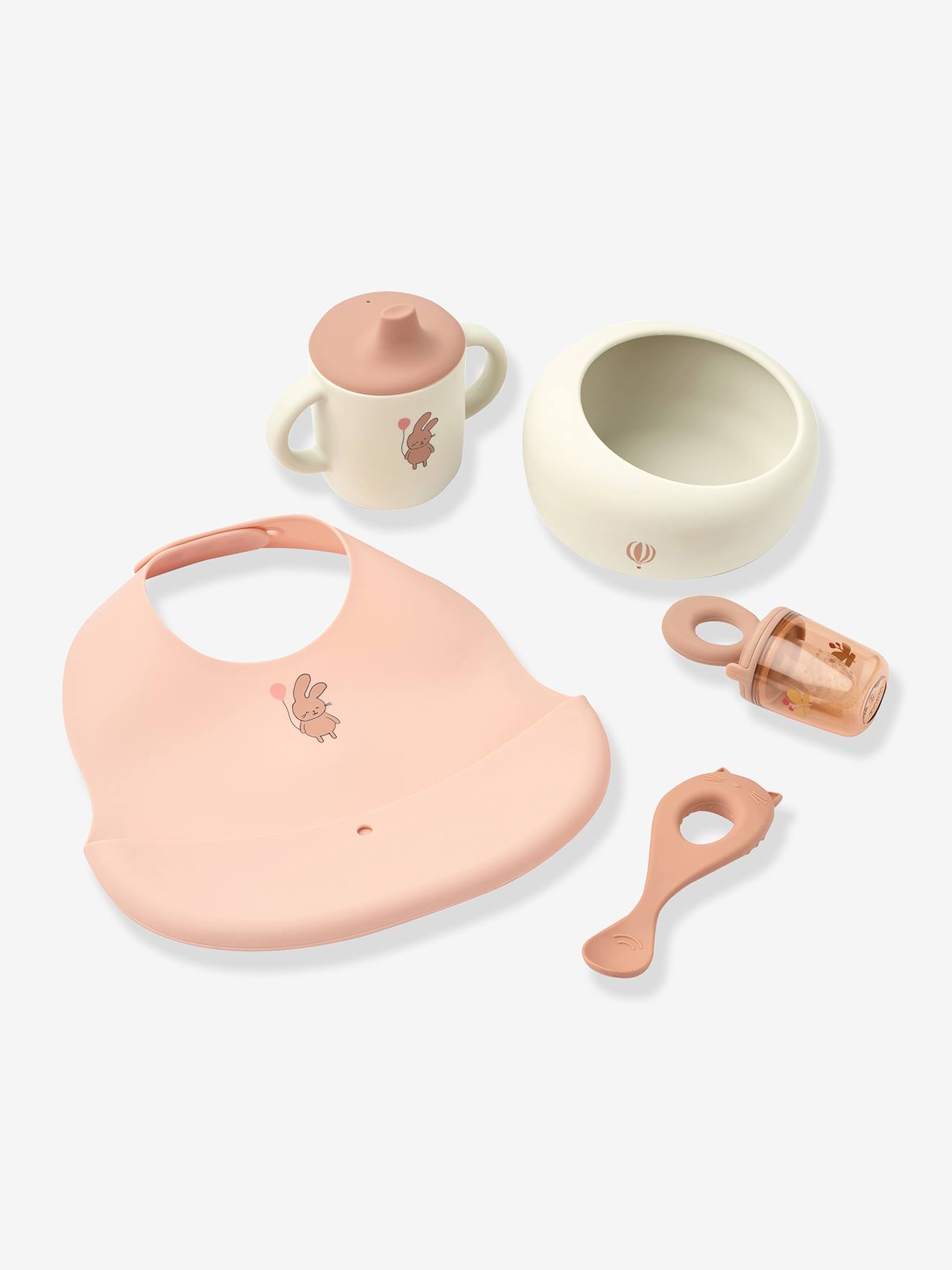 Mileah coffret repas silicone rose poudré