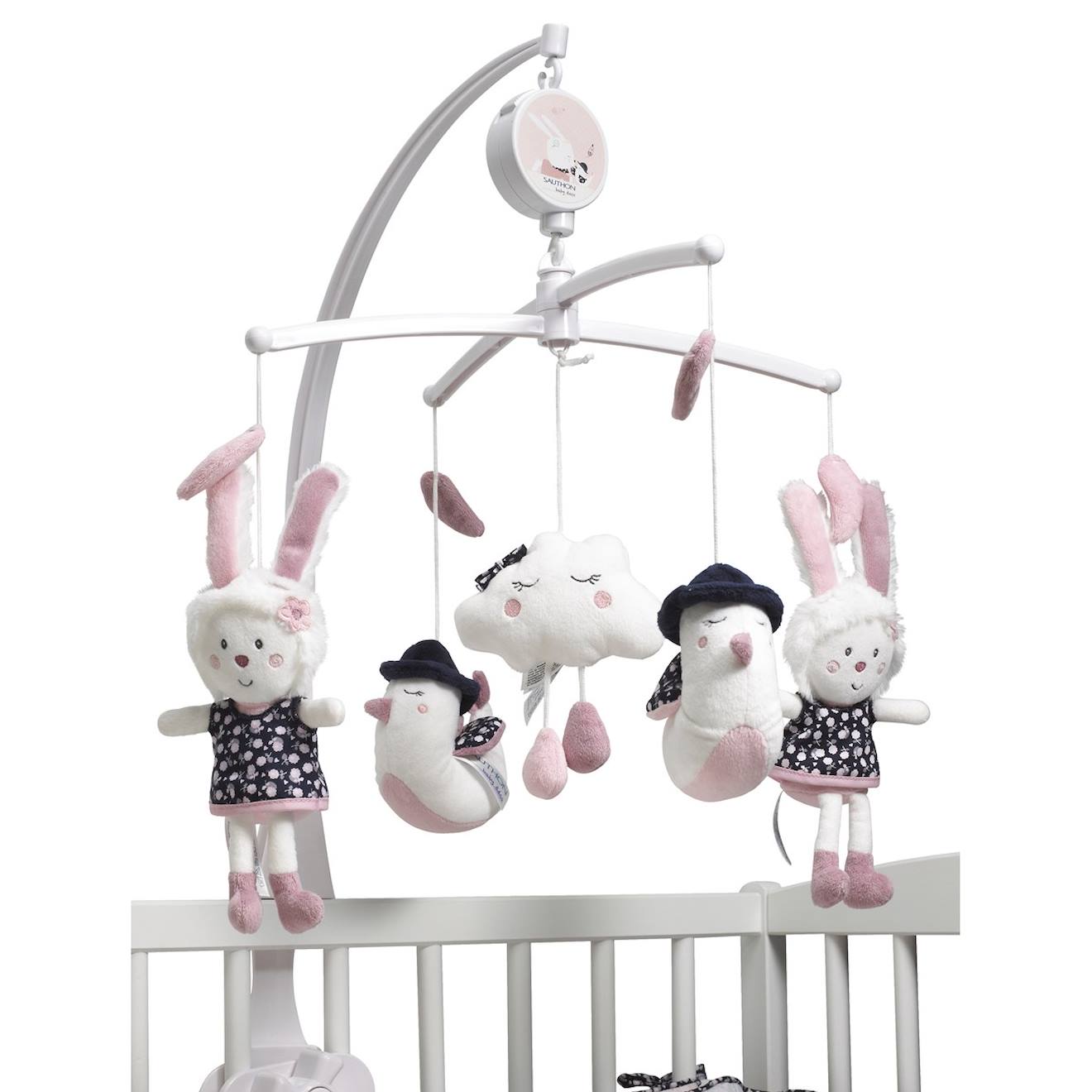 Mobile Musical En Polyester - Miss Fleur De Lune Blanc