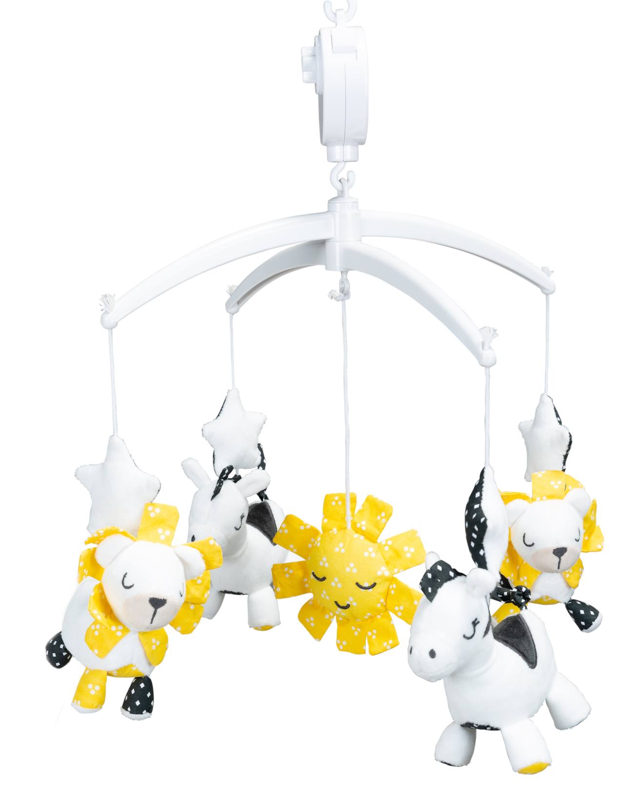 Mobile Musical En Velours - Pluche Et Pompon Blanc