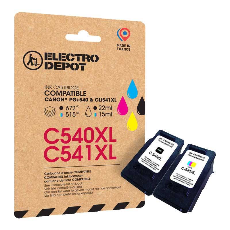 Multipack Cartouches D'encres Electro Depot Compatible Canon C540/541xl Pack Noir+couleur