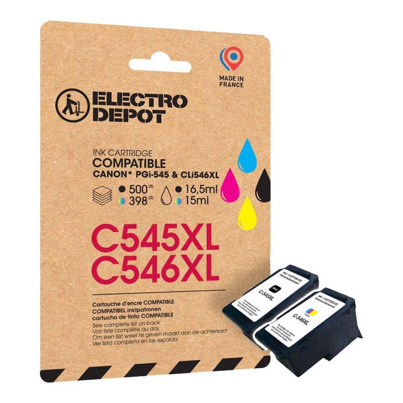 Multipack Cartouches D'encres Electro Depot Compatible Canon C545/546xl Pack Noir+couleur