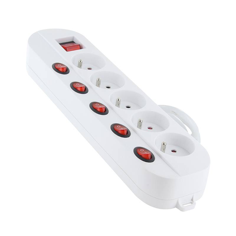 Multiprise Electro Depot 5 Prises Avec 6 Interrupteurs Blanche - Cable 1.5m