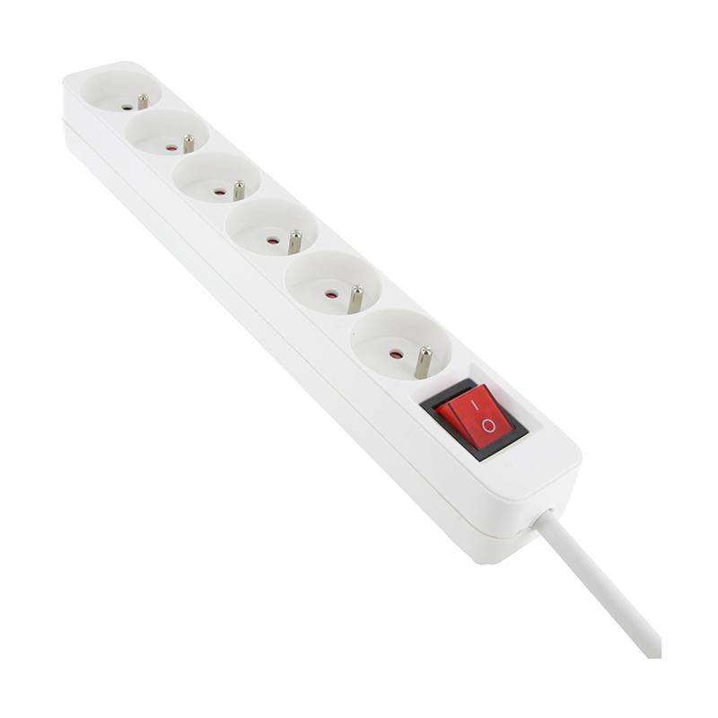 Multriprise Electro Depot 6 Prises Avec Interrupteur Blanche - Cable 1m