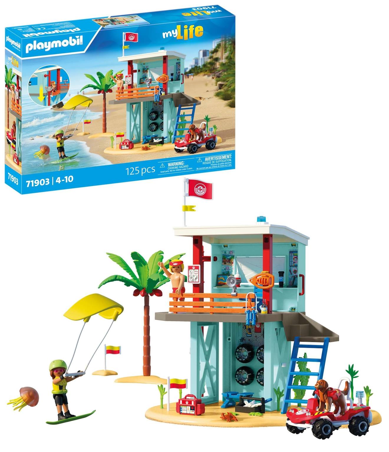 My Life Poste De Secours & Voiturette De Plage 71903 Multicolore