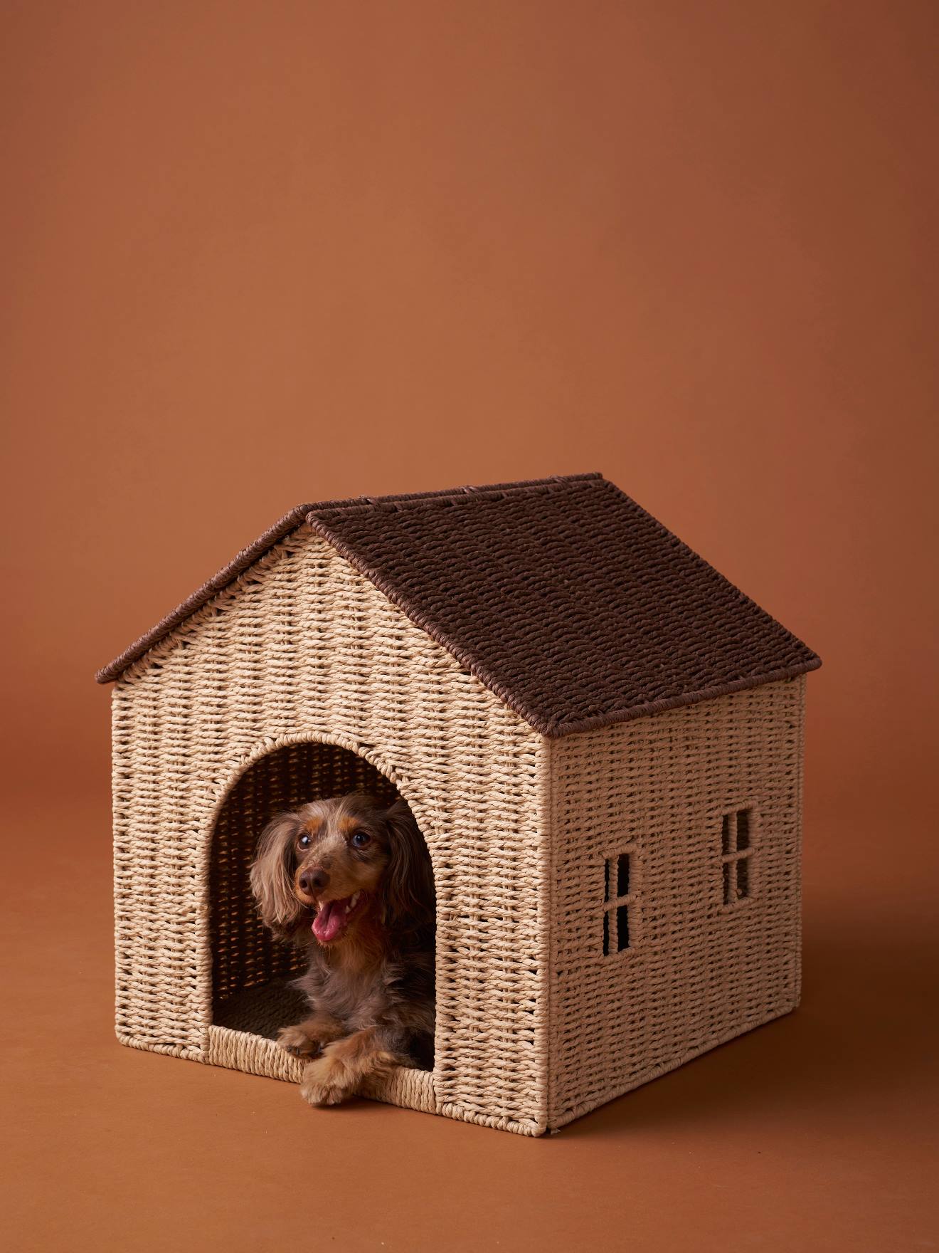 Niche et panier Maisonnette pour chat et chien beige