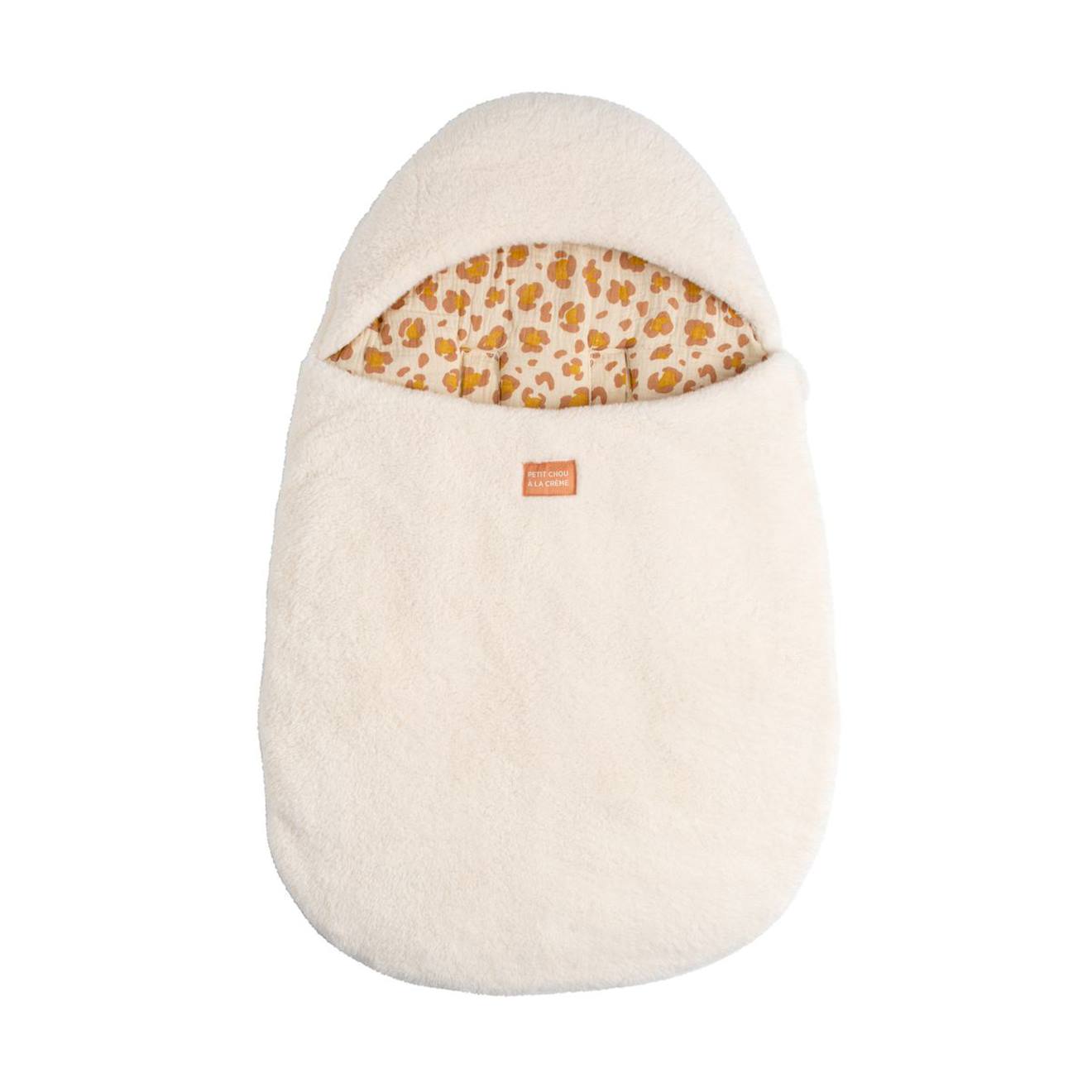Nid D'ange Bébé 5 Attaches En Sherpa Et Intérieur Gaze De Coton - Petit Chou Ecru