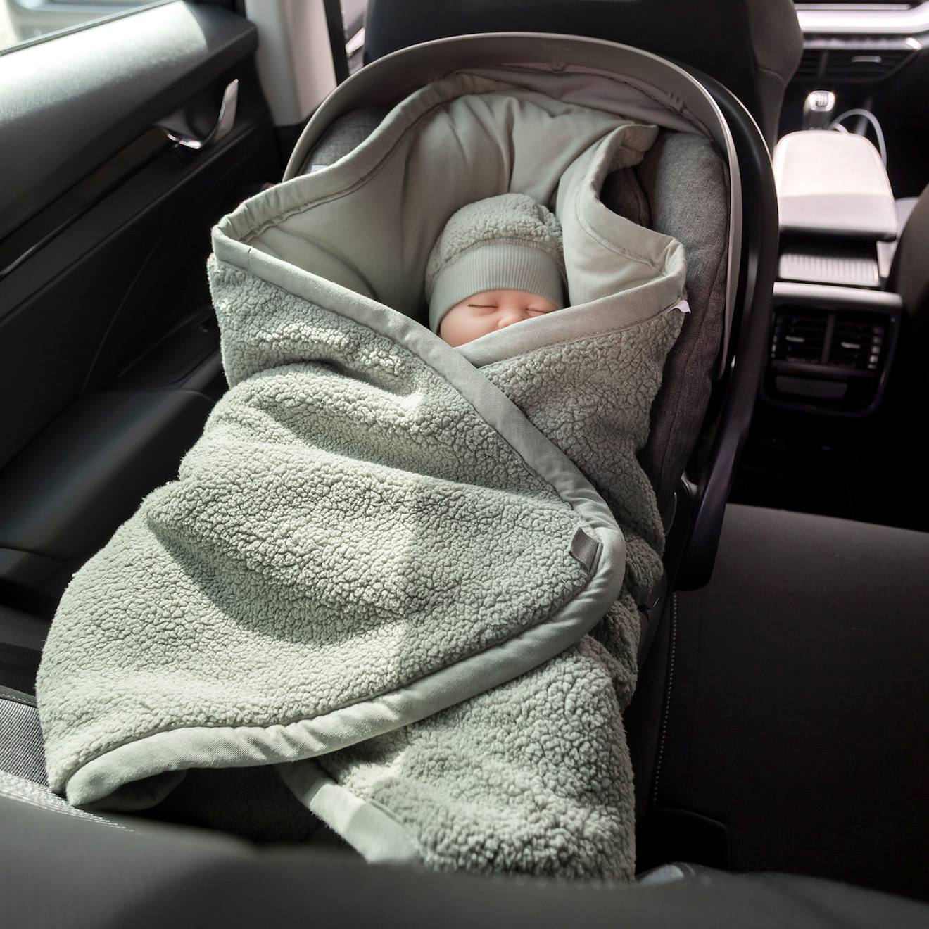 Nid D'ange Bébé Poussette Et Siège Auto Hiver - Teddy Chaud Kaki