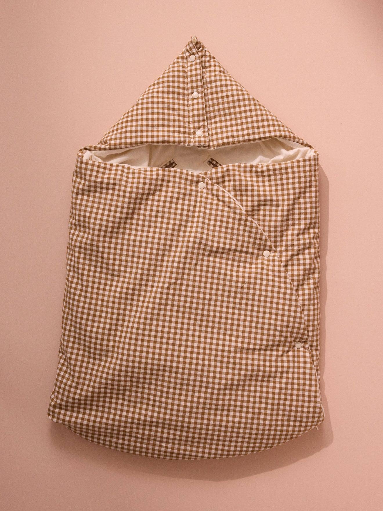Nid D'ange En Percale De Coton Vichy Caramel
