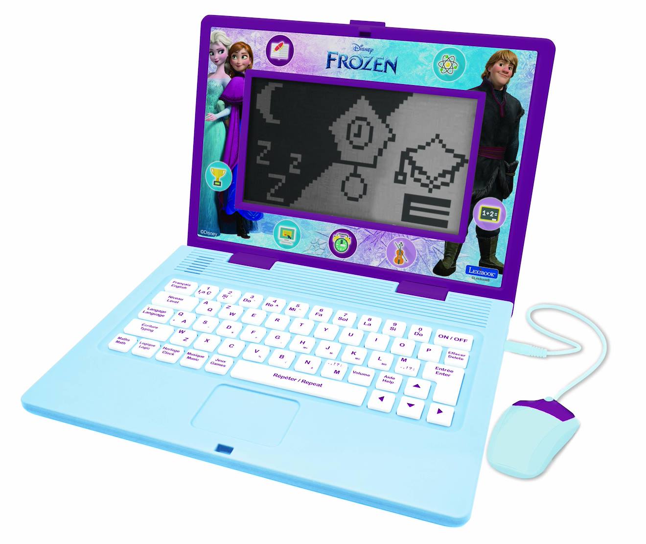 Ordinateur Portable 6.7” Éducatif Bilingue La Reine Des Neiges (fr/en), 170 Activités, Grand Écran Multicolore
