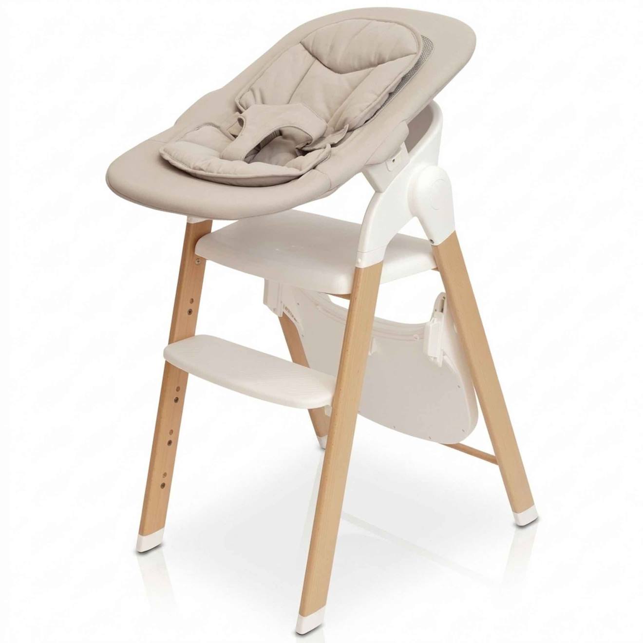 Pack Chaise Haute Et Transat Évolutif Shady Grey Blanc