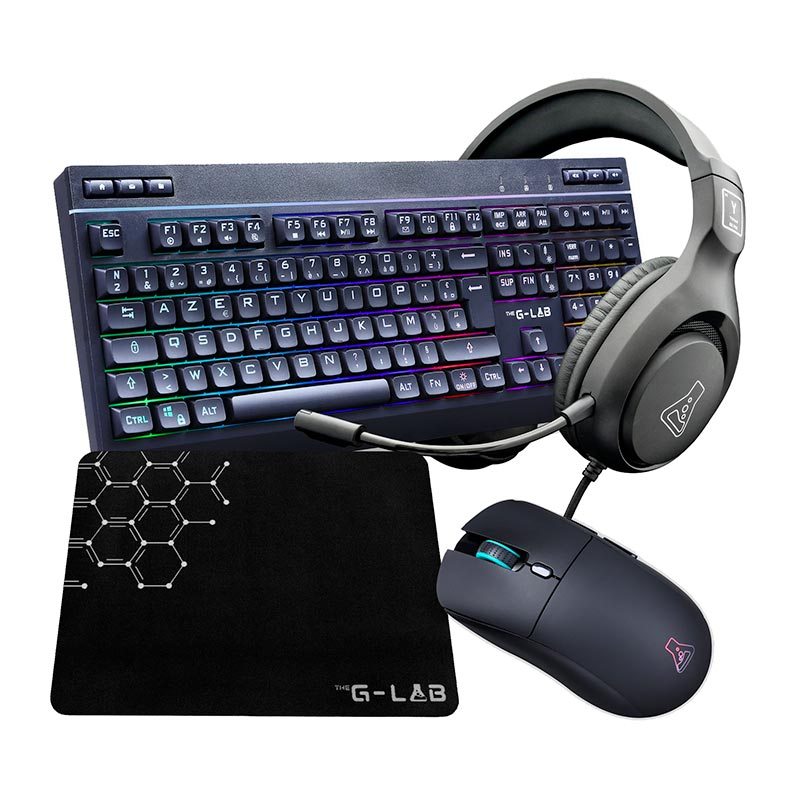 Pack Gaming The G-lab Combo Electron 4en1 Clavier Et Souris Sans Fil