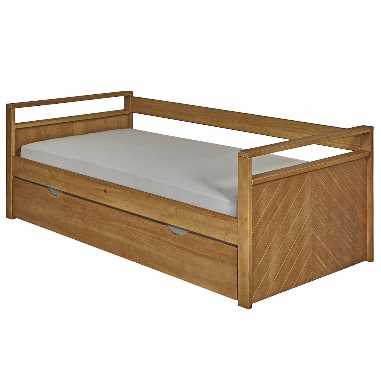 Pack Lit Banquette Gigogne Avec Matelas Bois Massif Ivy Bois