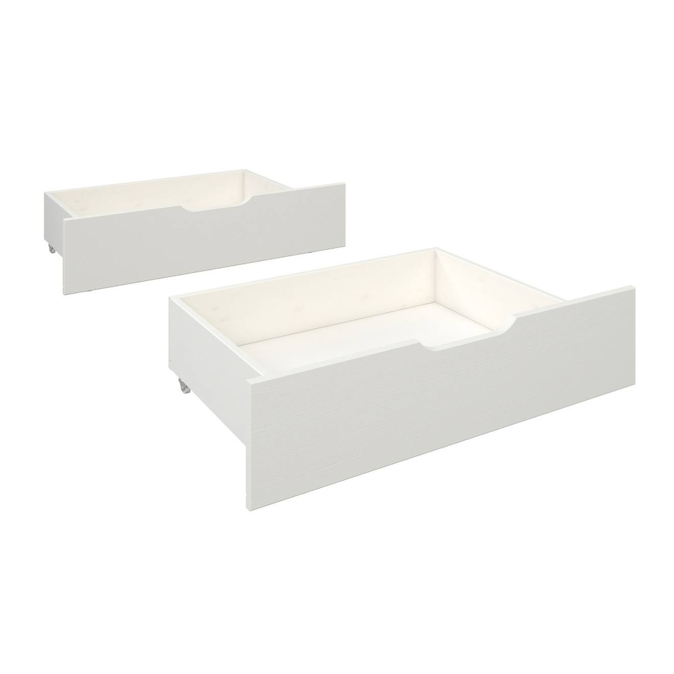 Paire De Tiroirs Pour Lit Superposé Pin Massif Naturel Isidore Blanc