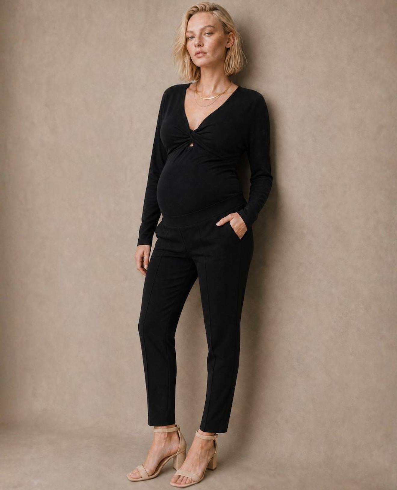 Pantalon Carotte De Maternité Clark Noir