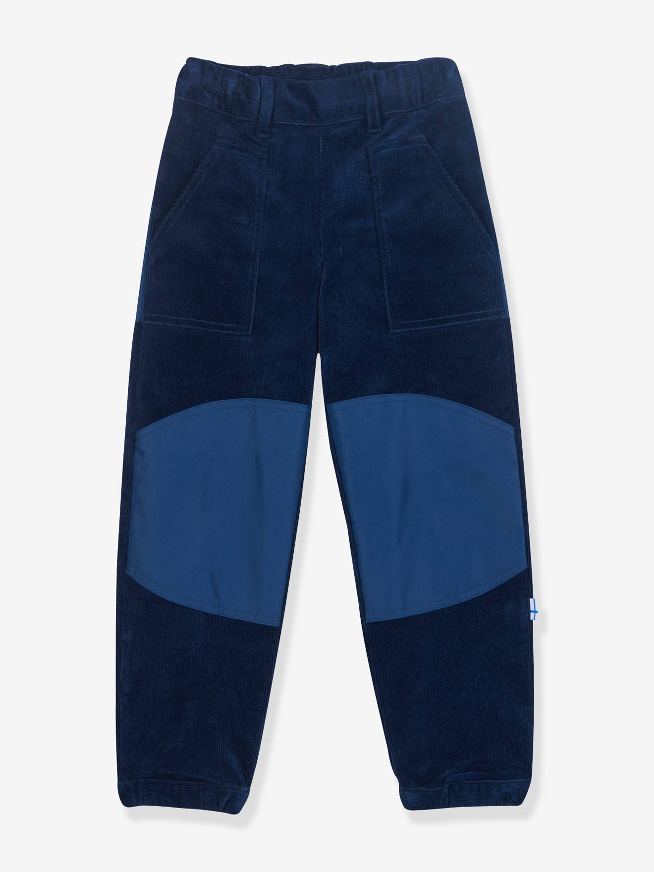 Pantalon en velours côtelé enfant KELMI finkid avec renforts bleu jean