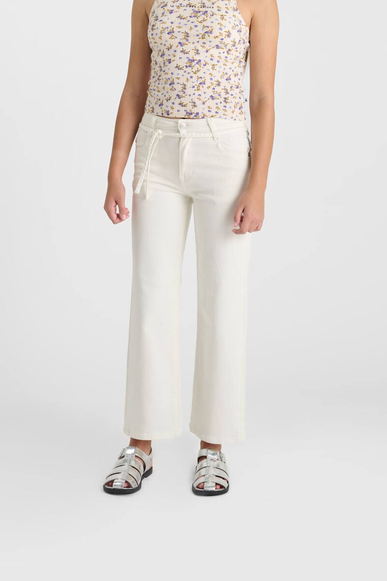 Pantalon Flare En Jeans Alexgi White