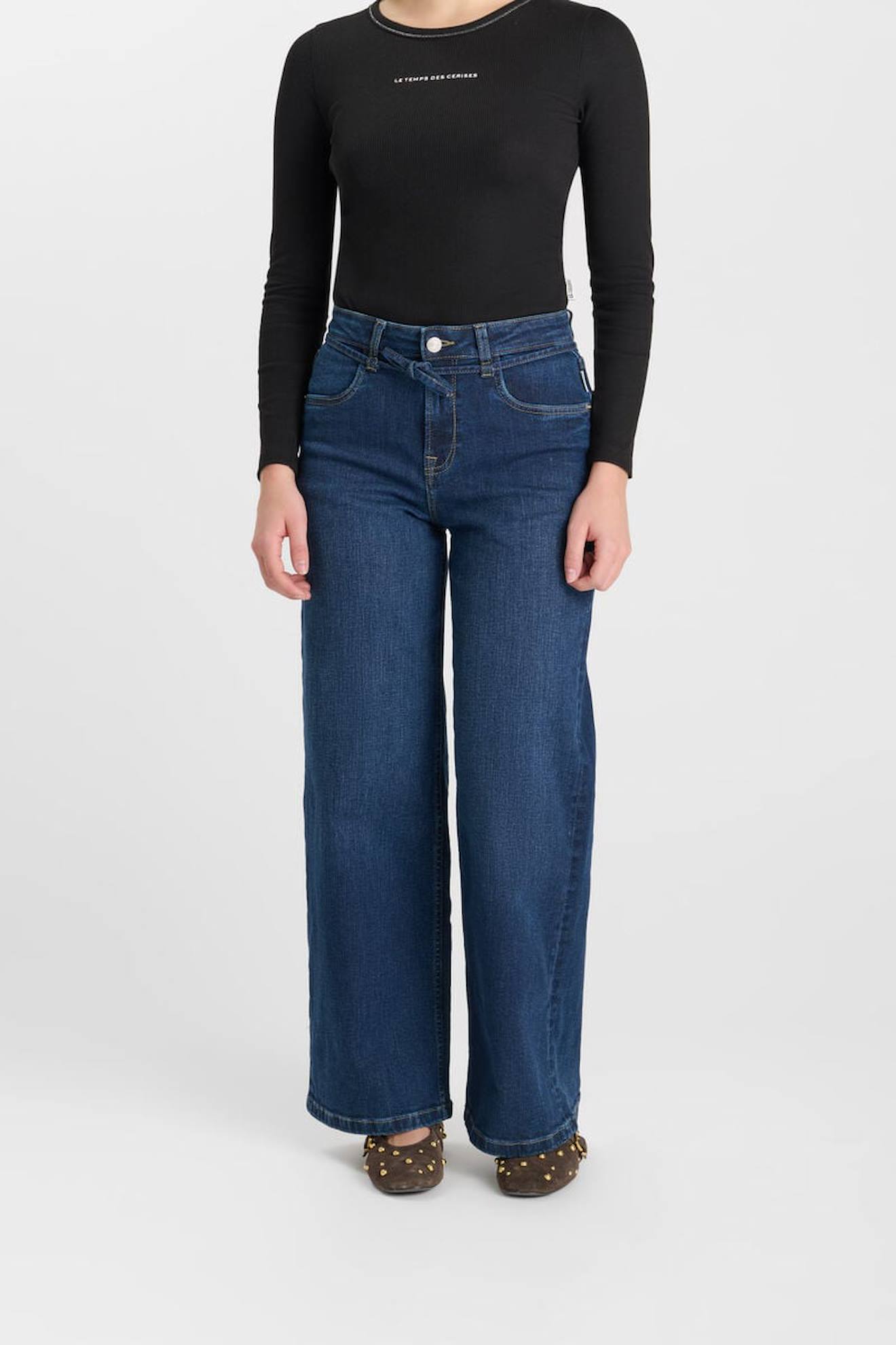 Pantalon Loose, Large En Jeans Lexygi Middle Blue