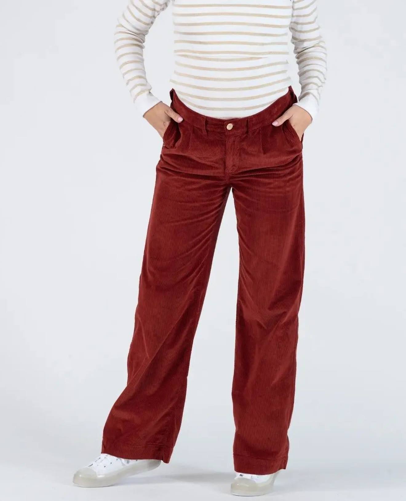 Pantalon Velours De Grossesse Clyde Havane