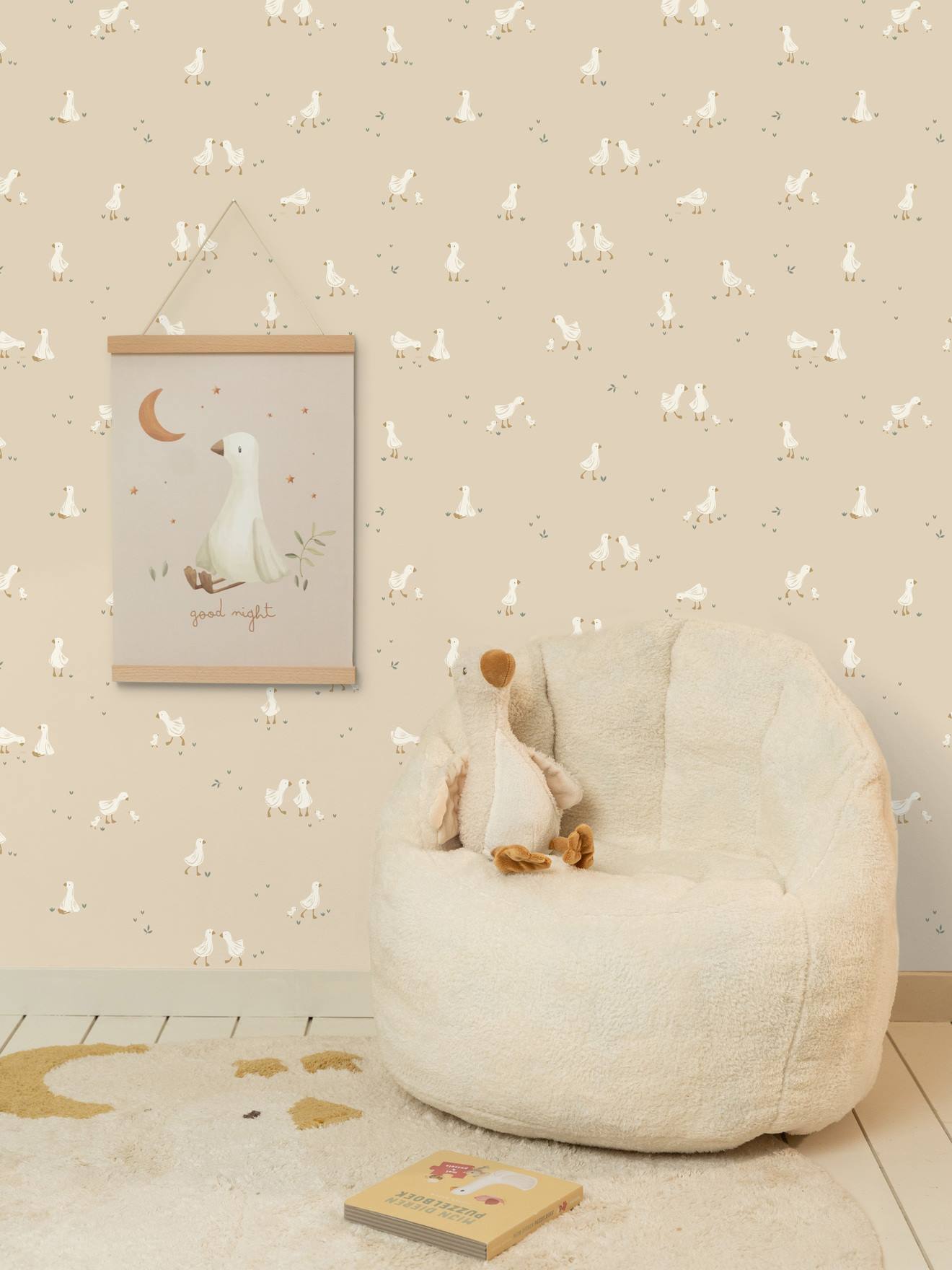 Papier peint Little Goose beige
