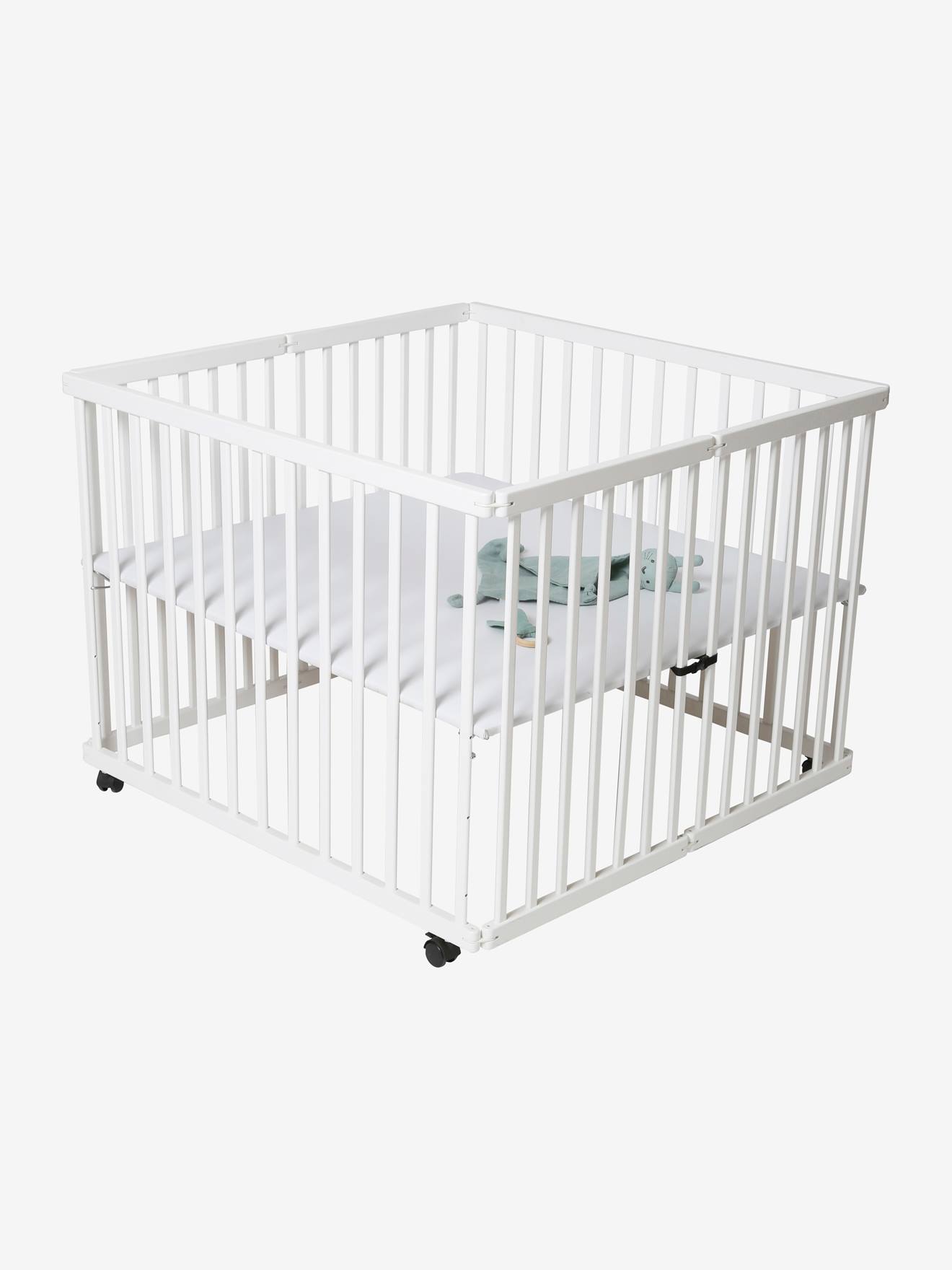 Parc pliant en bois blanc