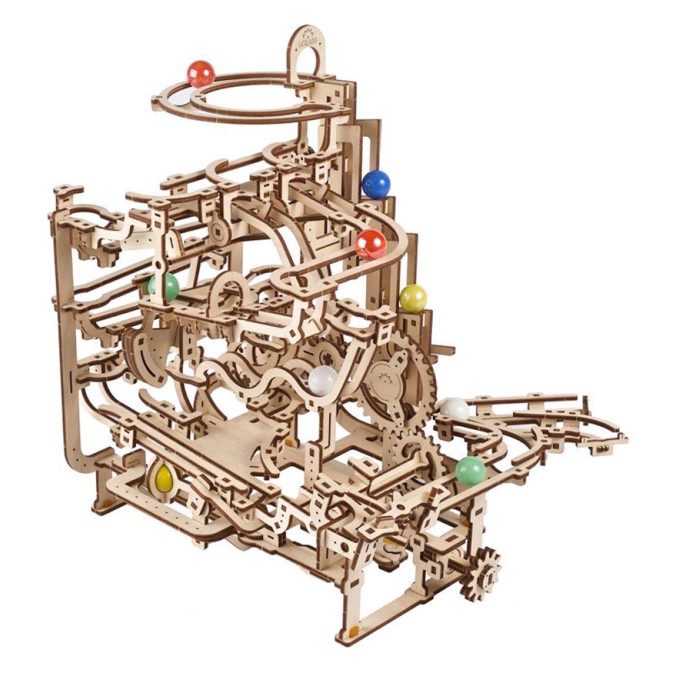 Parcours À Billes Avec Gradins En Bois À Construire – Maquette Mécanique 3d Modulable Et Ludique Brown