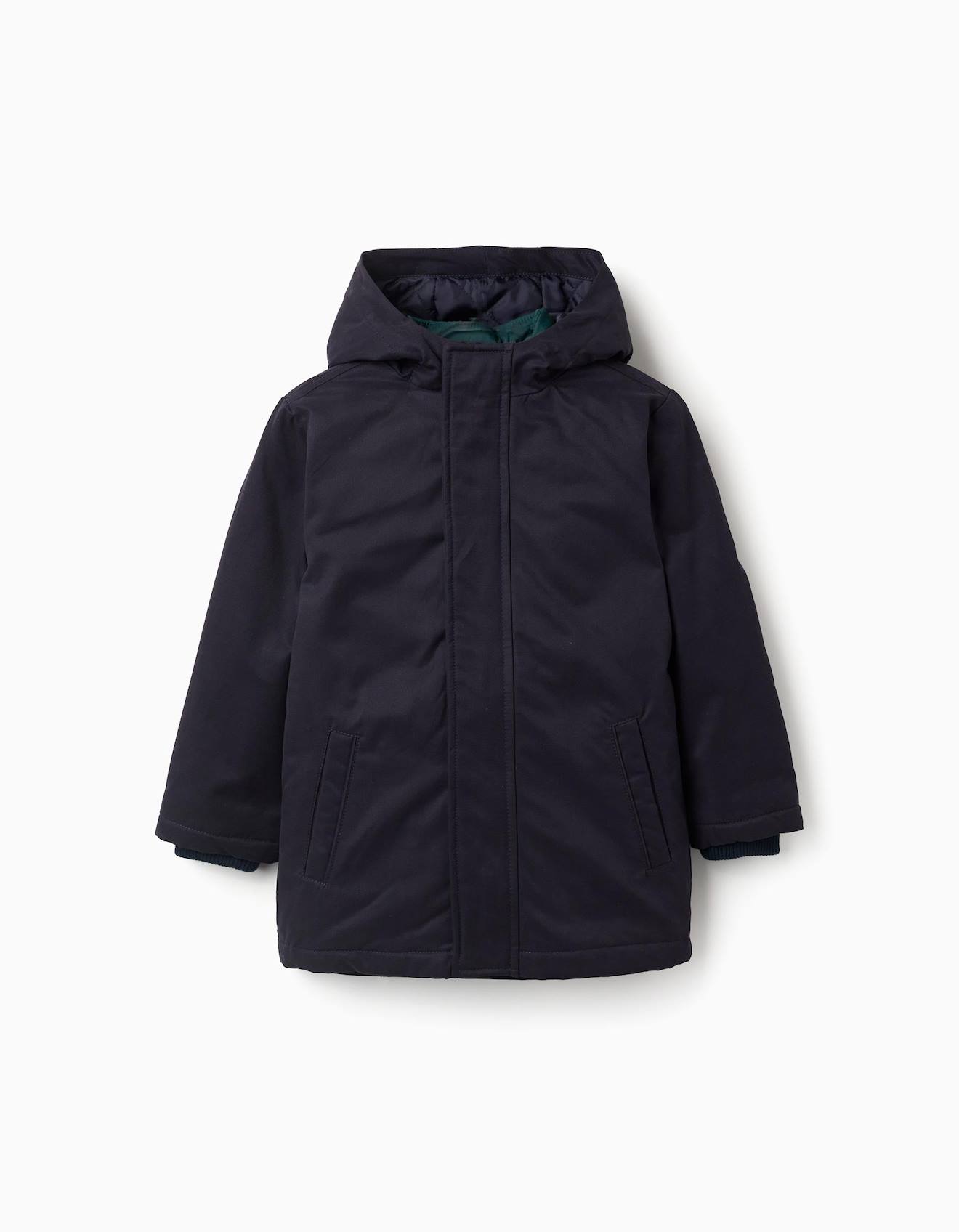 Parka 3-en-1 Rembourrée Avec Capuche Bleu Foncé