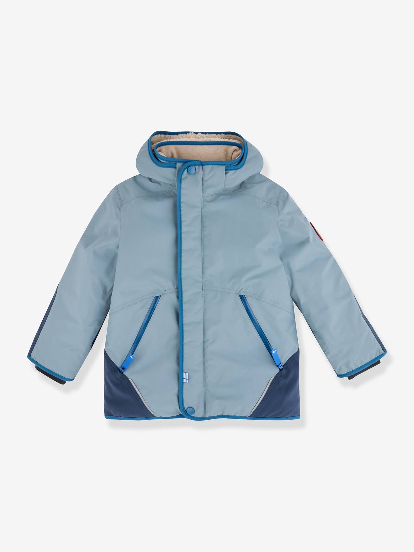 Parka d'hiver enfant TALVINEN HUSKY finkid, capuche amovible bleu