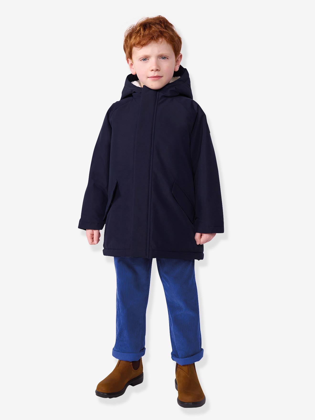 Parka enfant mi-longue marine
