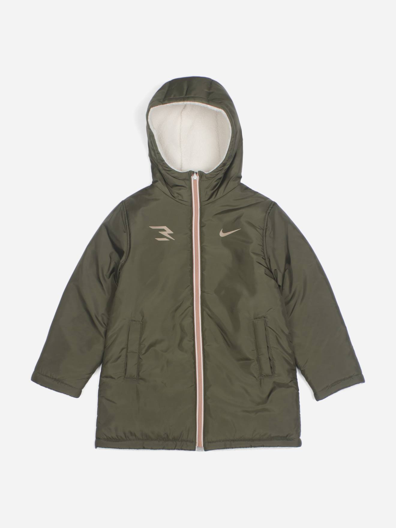 Parka Garçon Reversible Kaki / Ecru