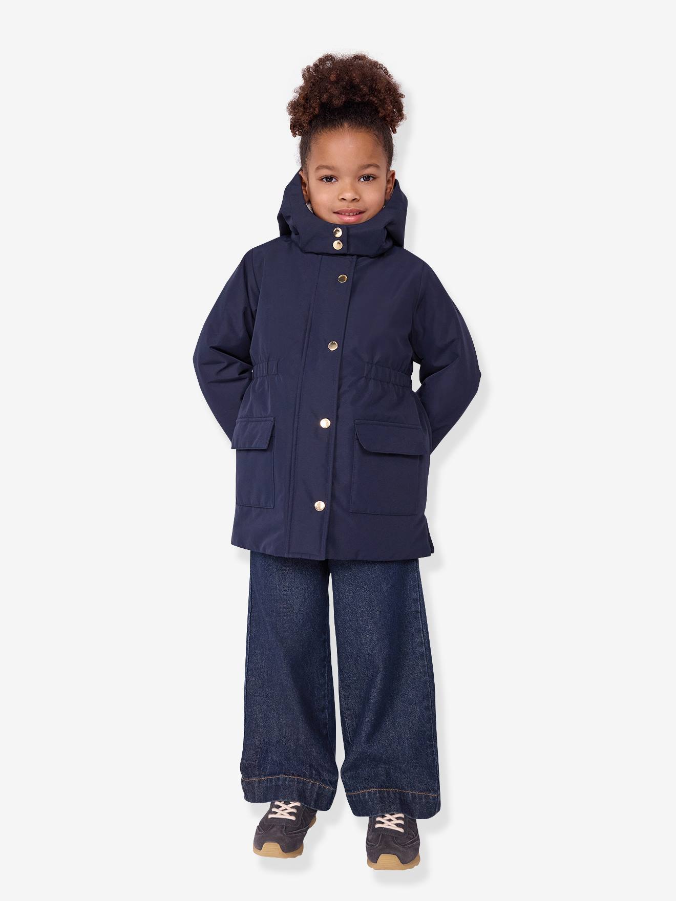 Parka mi-longue marine